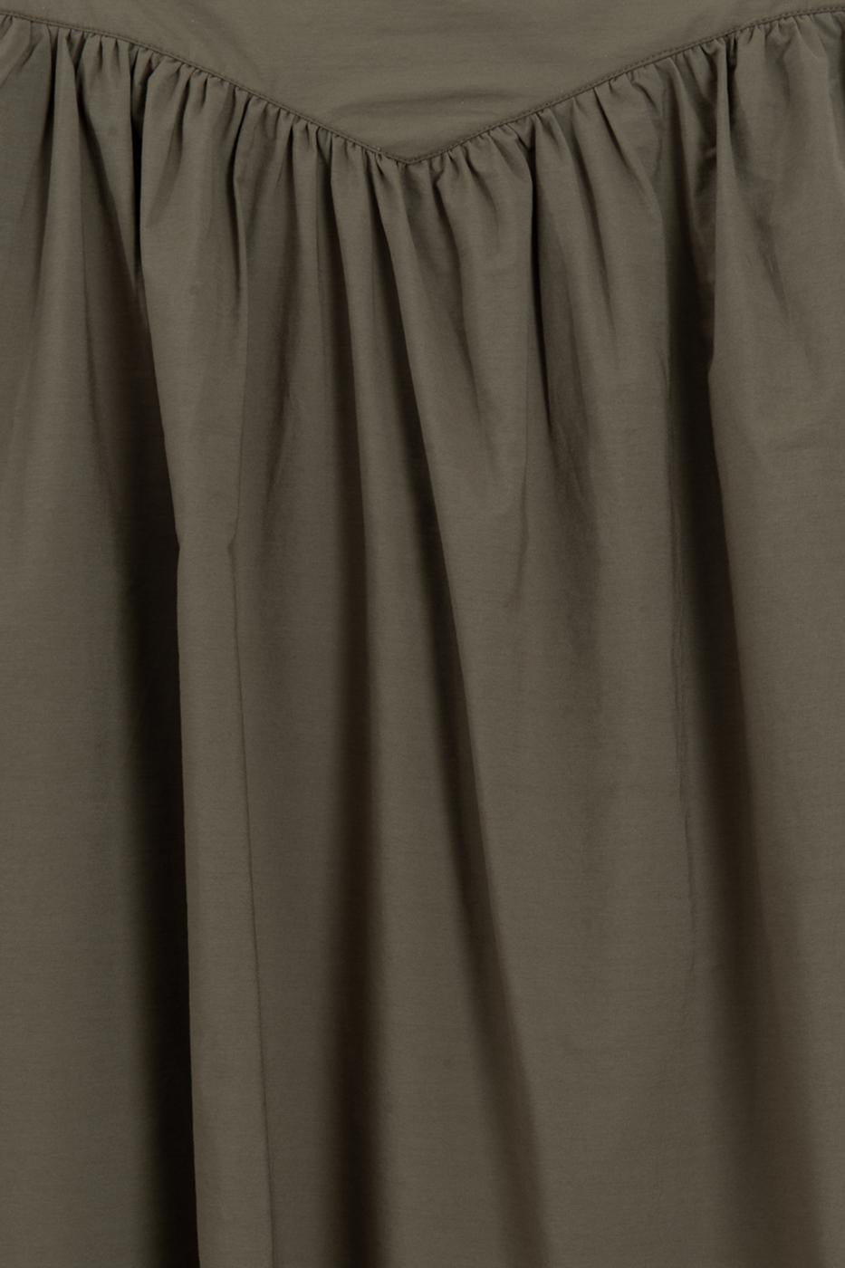 Gathered Midi Skirt with Bodice Khaki