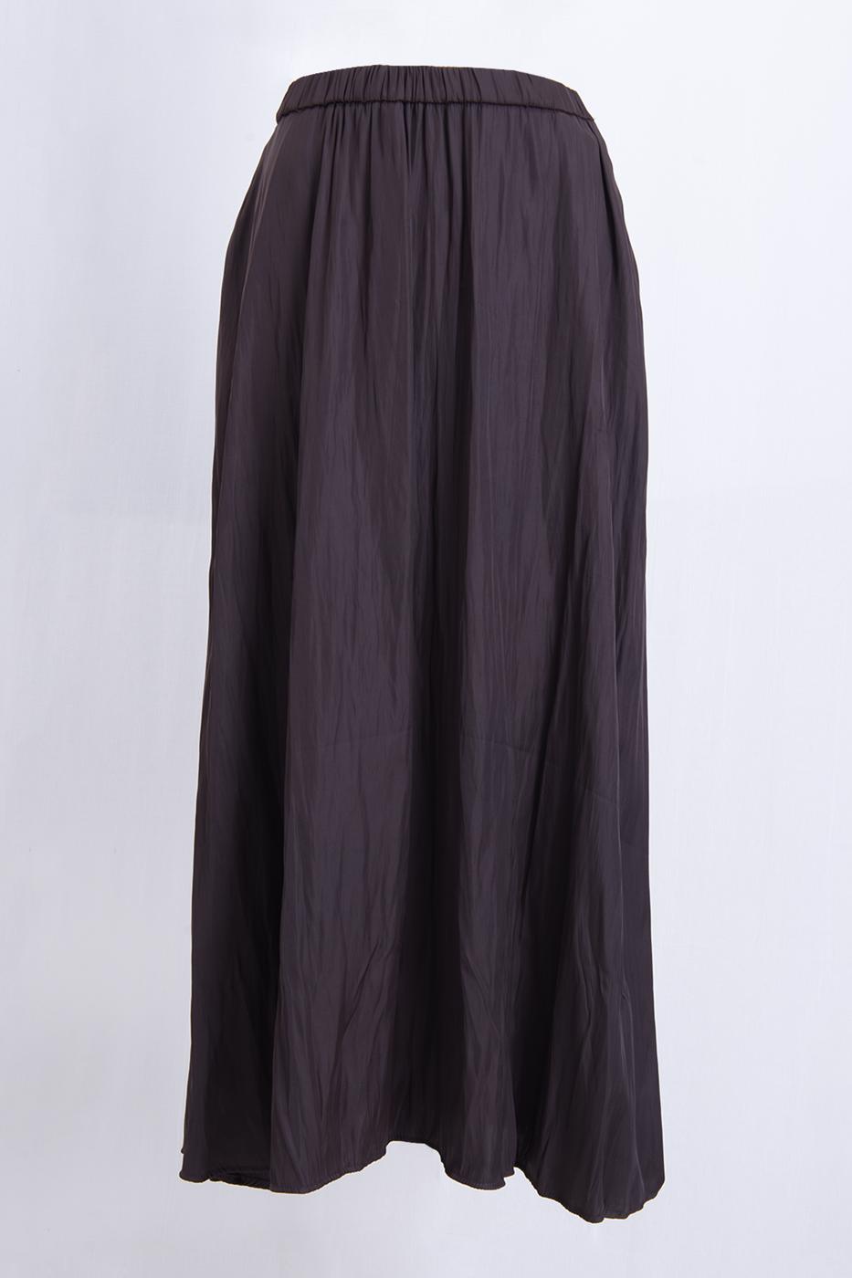 Crash Satin Midi Skirt Brown