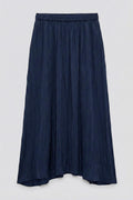 Crash Satin Midi Skirt Navy