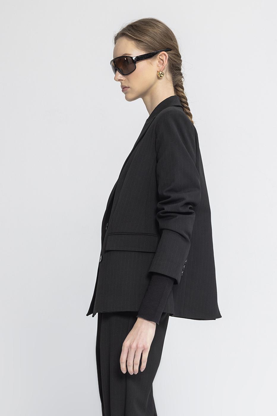 Double Breasted Blazer Jacket Black