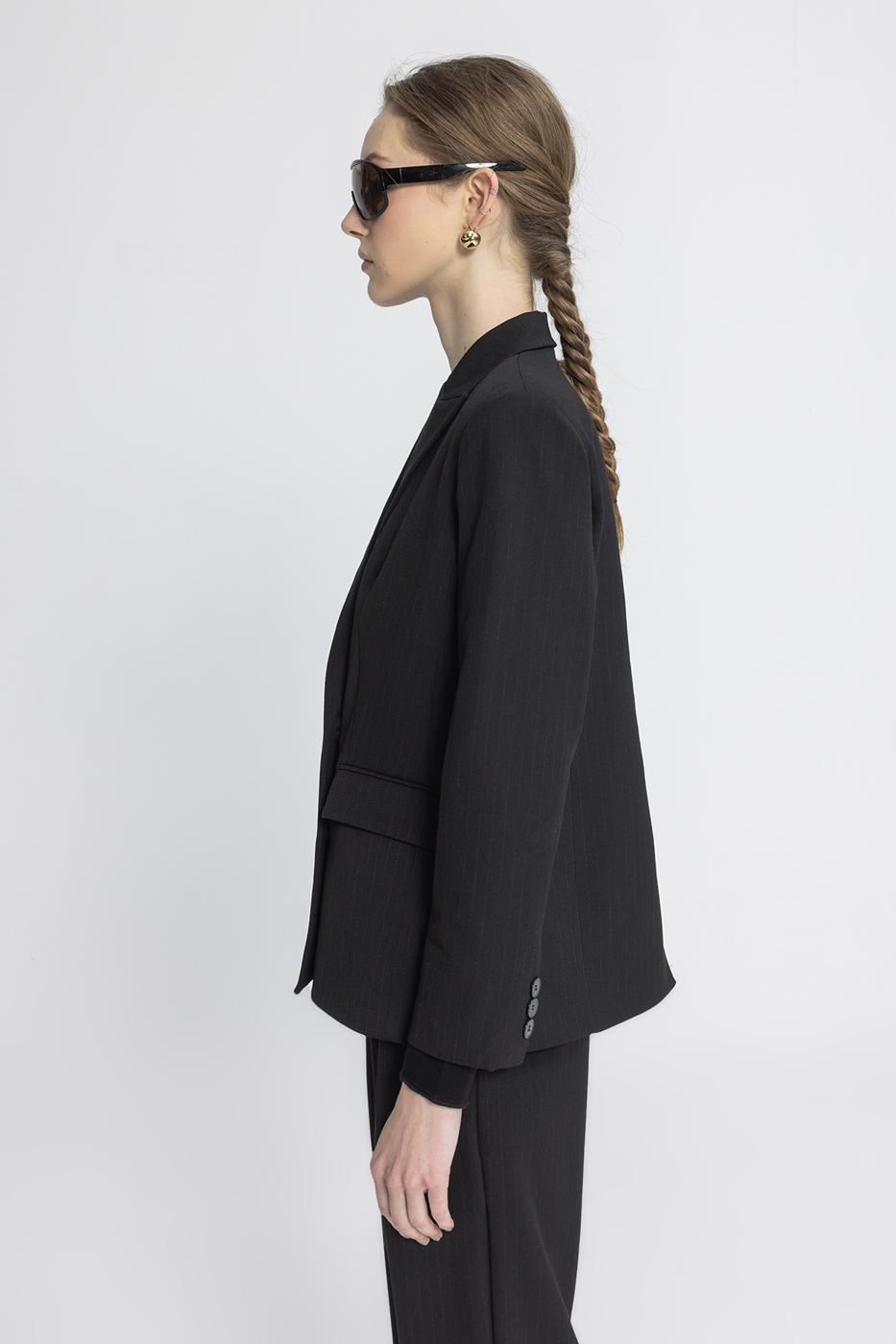 Double Breasted Blazer Jacket Black