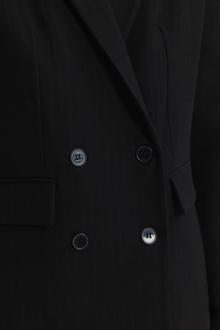 Double Breasted Blazer Jacket Black