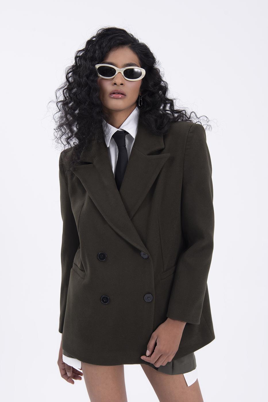 Double breasted blazer Khaki