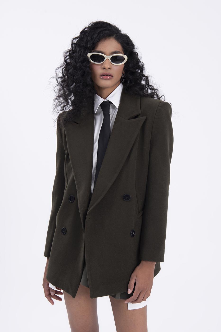 Double breasted blazer Khaki