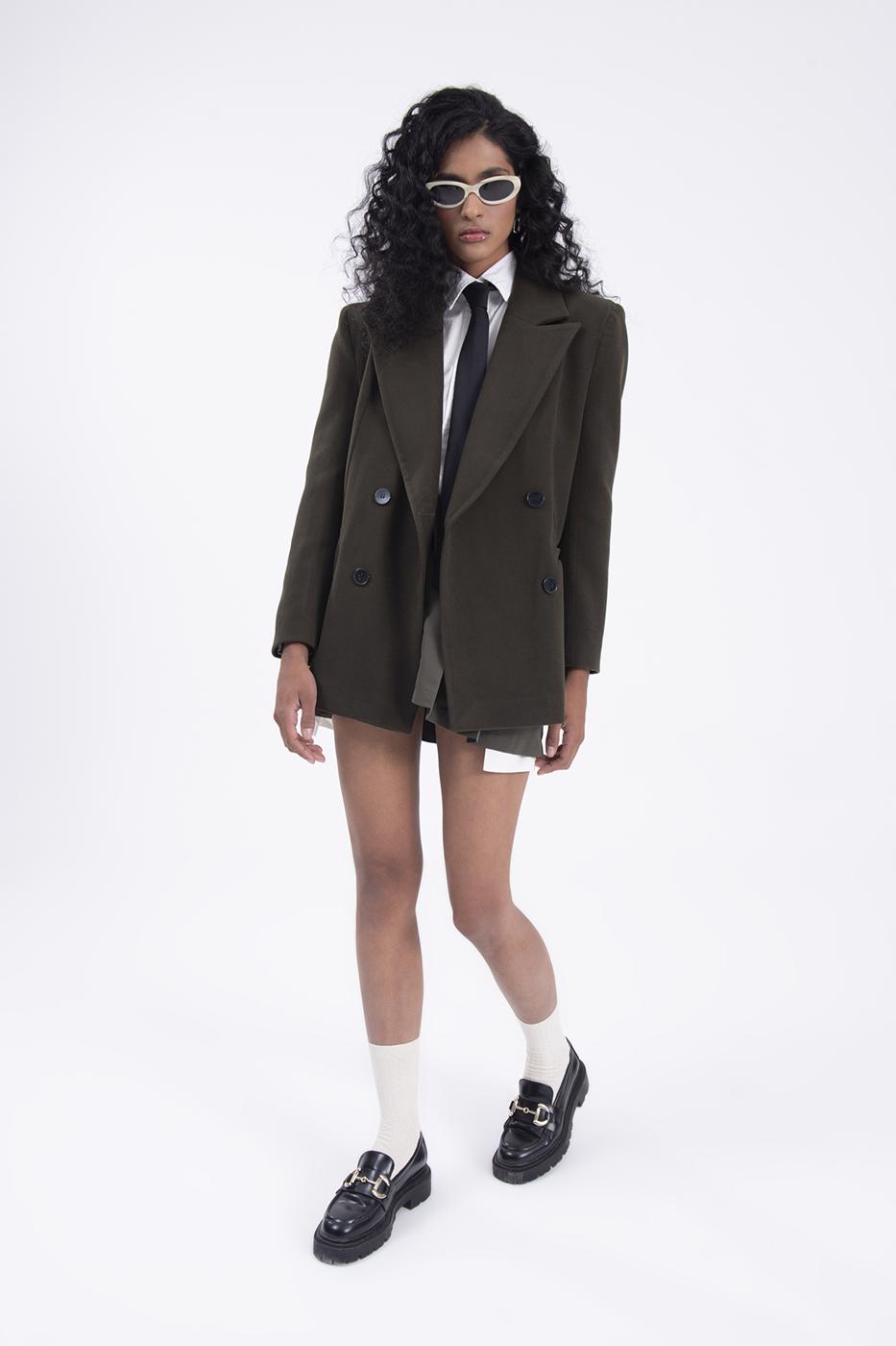 Double breasted blazer Khaki