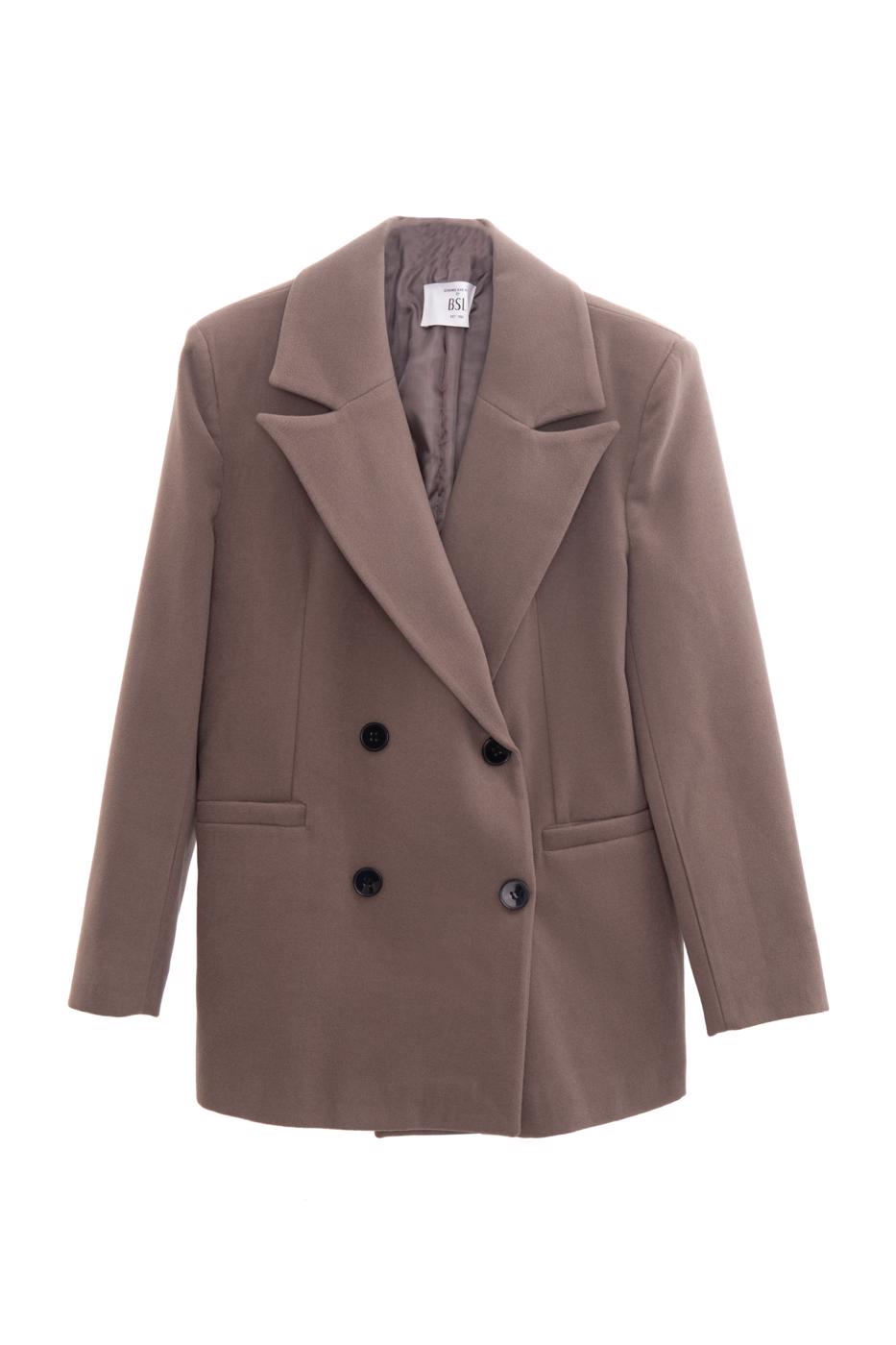 Double breasted blazer Dark beıge