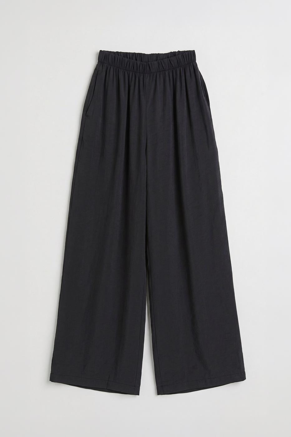Elastic Waist Modal Wide Leg Trousers Anthracite