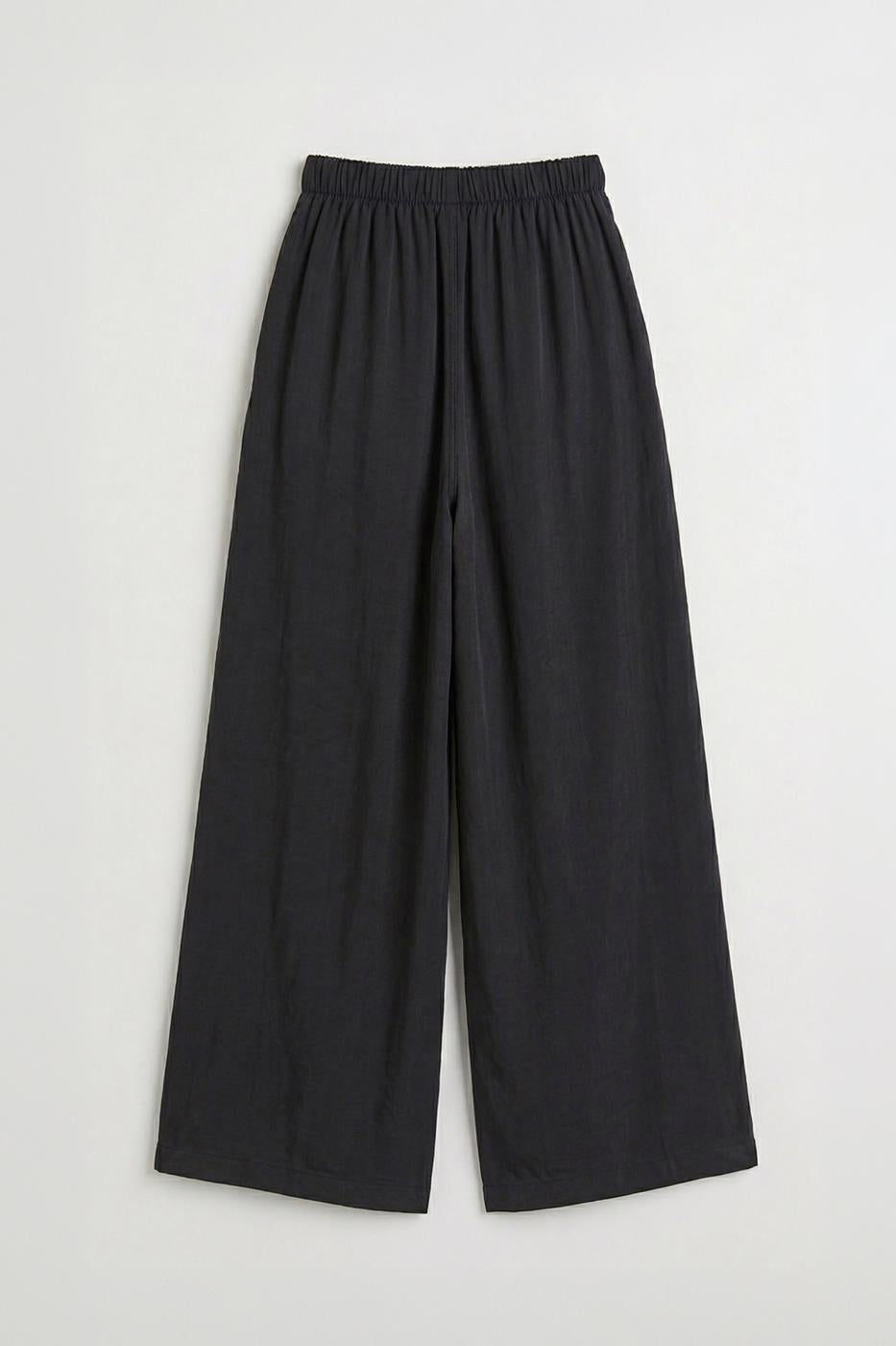 Elastic Waist Modal Wide Leg Trousers Anthracite