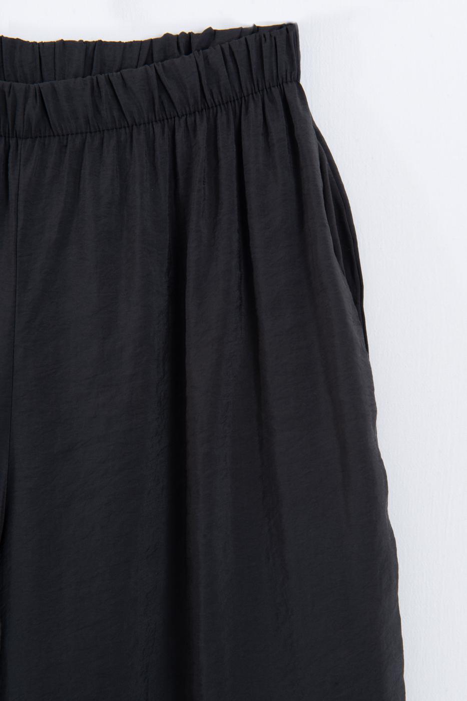 Elastic Waist Modal Wide Leg Trousers Anthracite