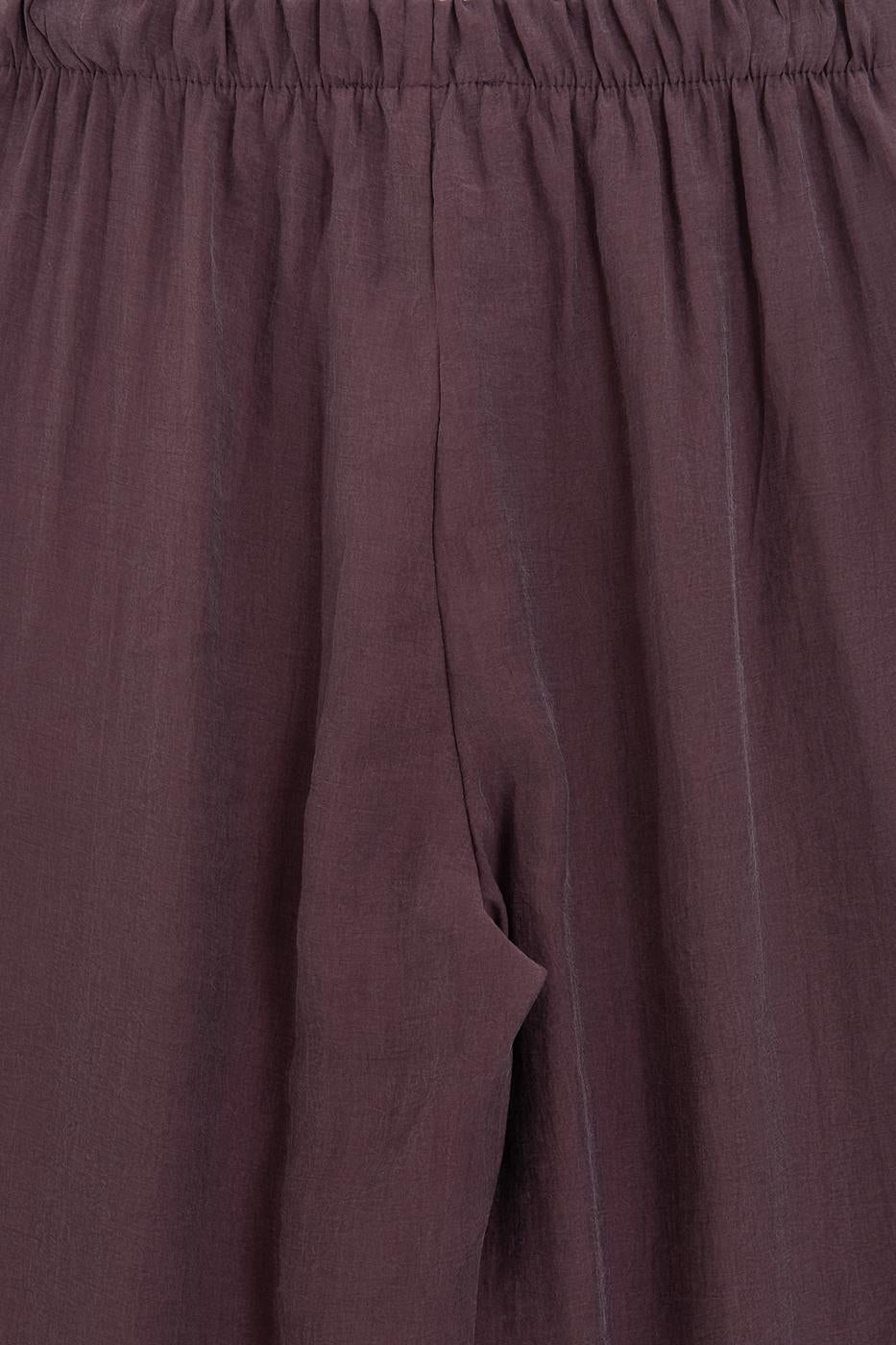 Elastic Waist Modal Wide Leg Trousers Purple