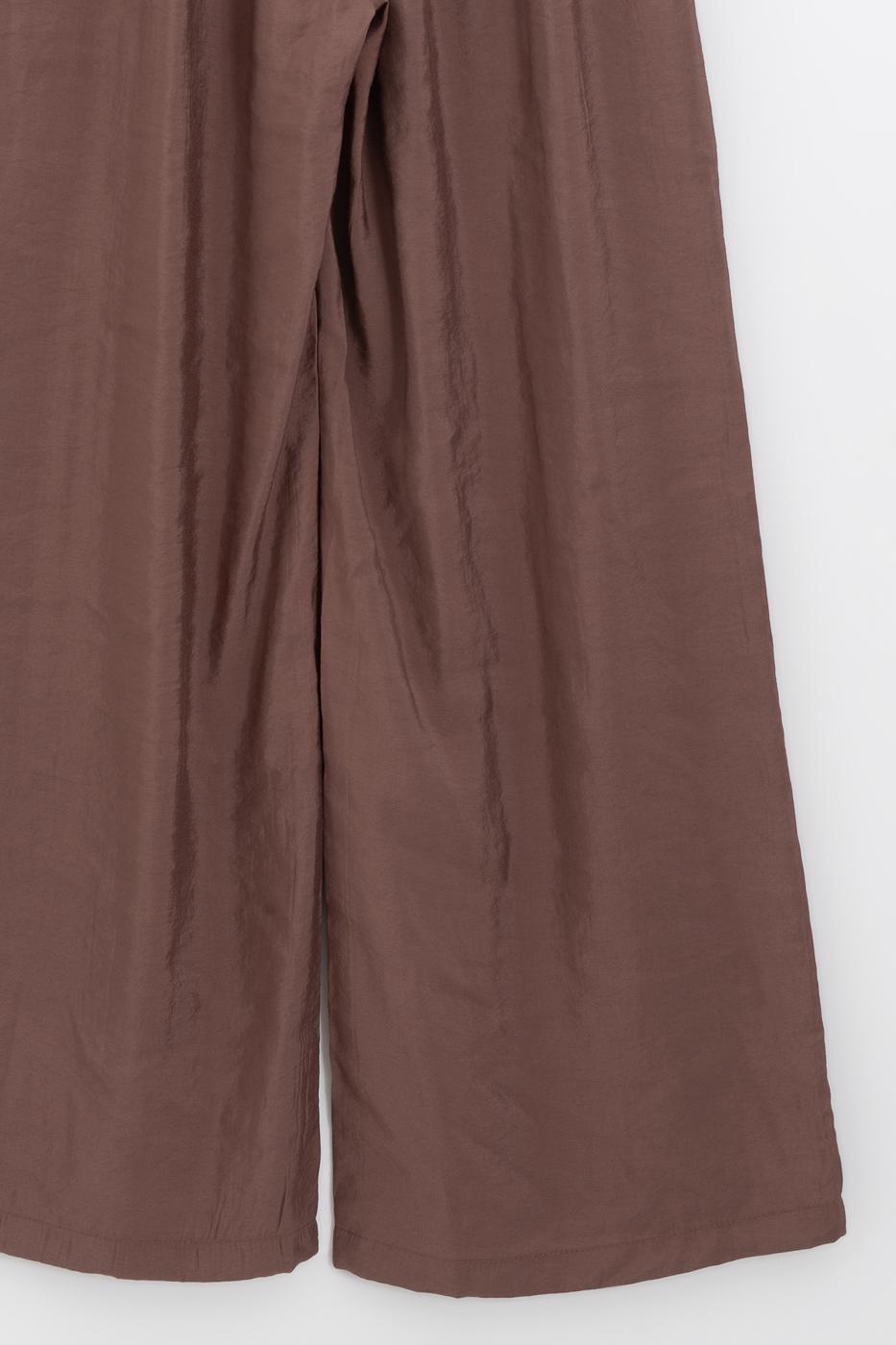 Elastic Waist Modal Wide Leg Trousers Cinnamon