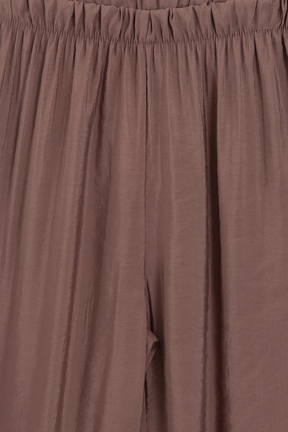 Elastic Waist Modal Wide Leg Trousers Cinnamon