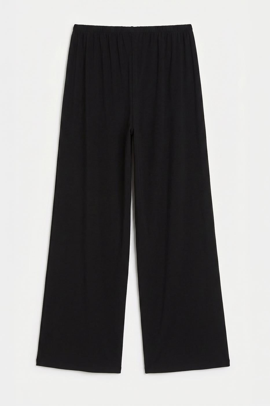 Wide-leg trousers with elastic waistband Black