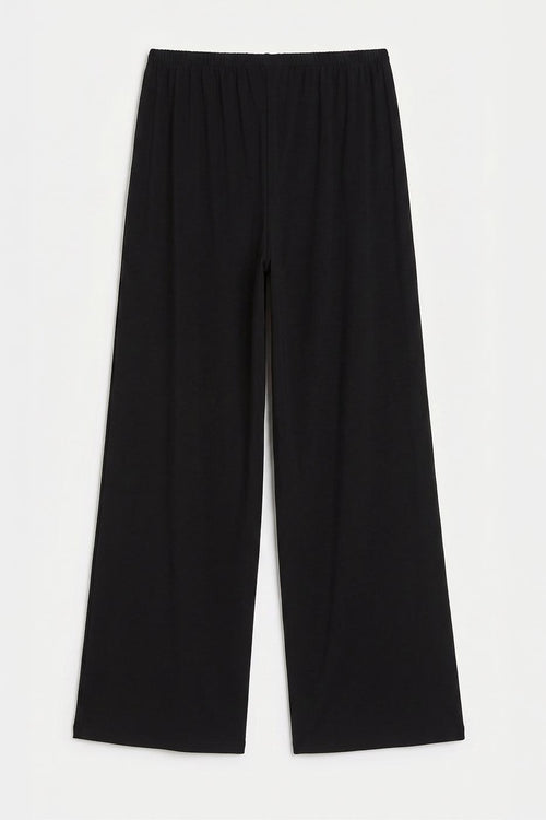 Wide-leg trousers with elastic waistband Black