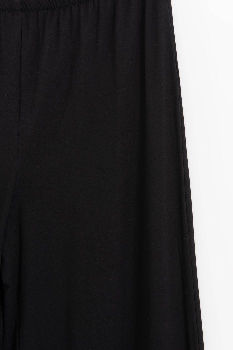 Wide-leg trousers with elastic waistband Black