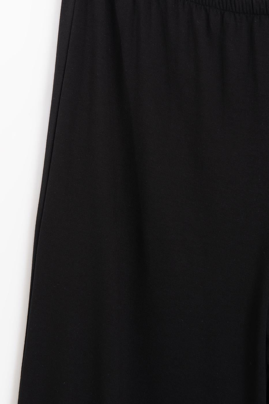 Wide-leg trousers with elastic waistband Black