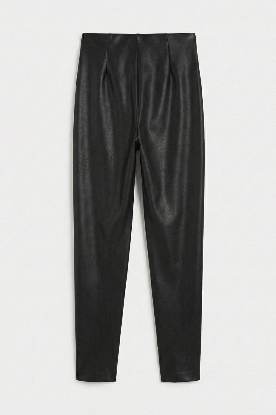 Lycra Leather Leggings Black