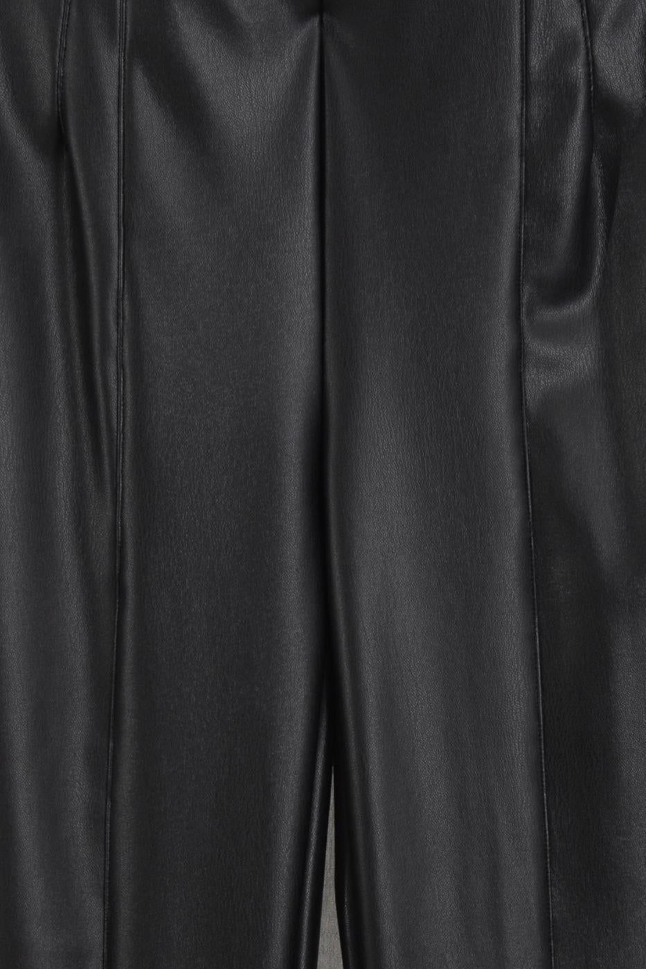 Lycra Leather Leggings Black