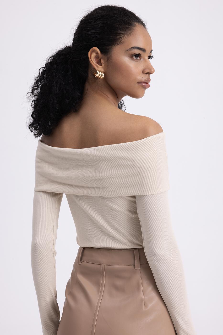 Madonna Collar Top Ecru