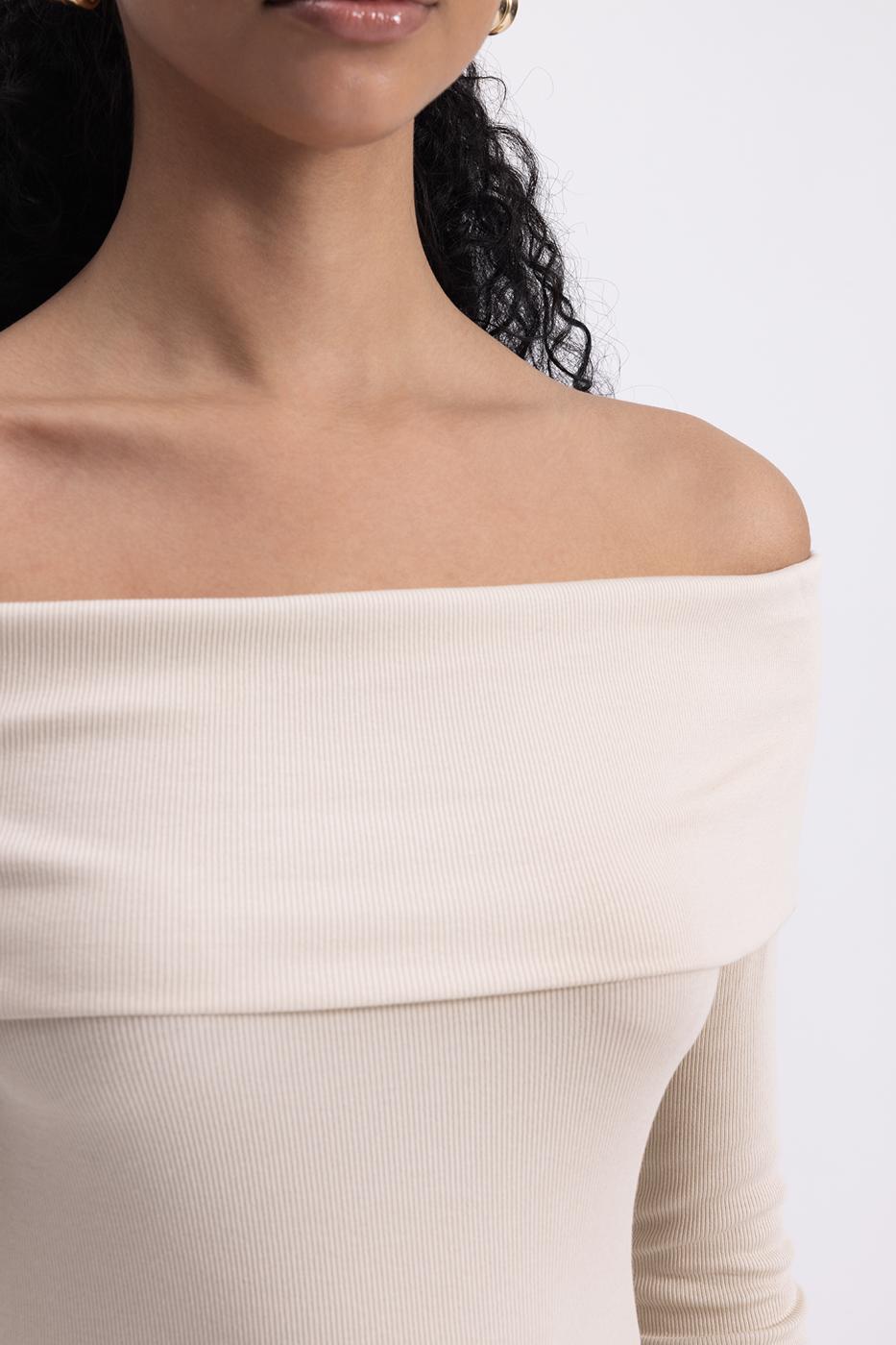 Madonna Collar Top Ecru