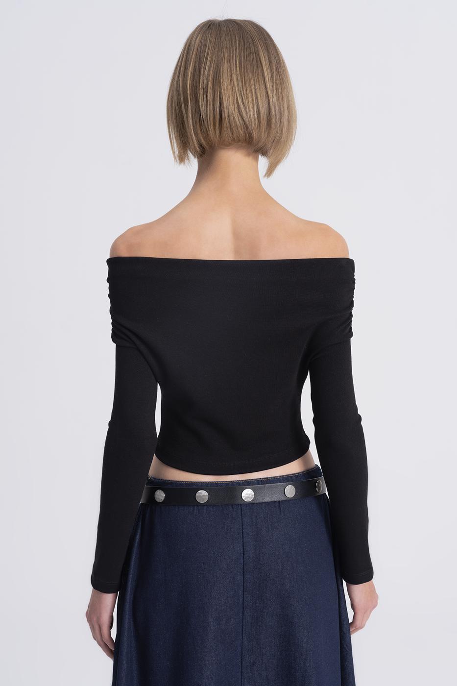 Madonna Collar Top Black