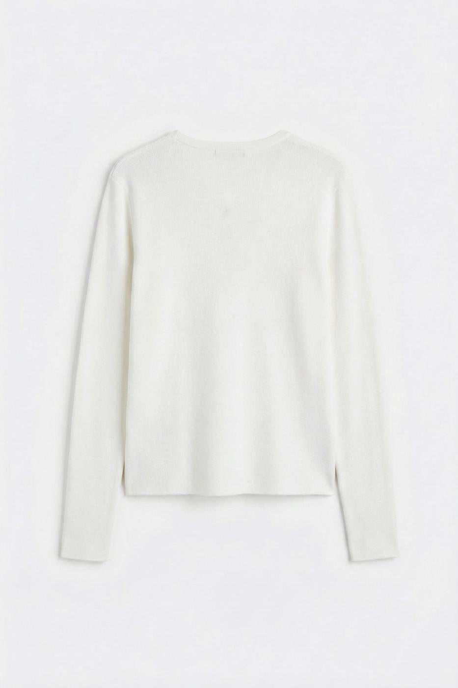 Bicycle Collar Cardigan with Button Details Bone