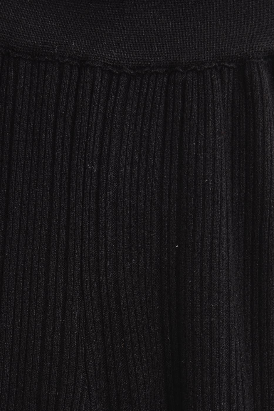 Ribbed Knit Trousers Black