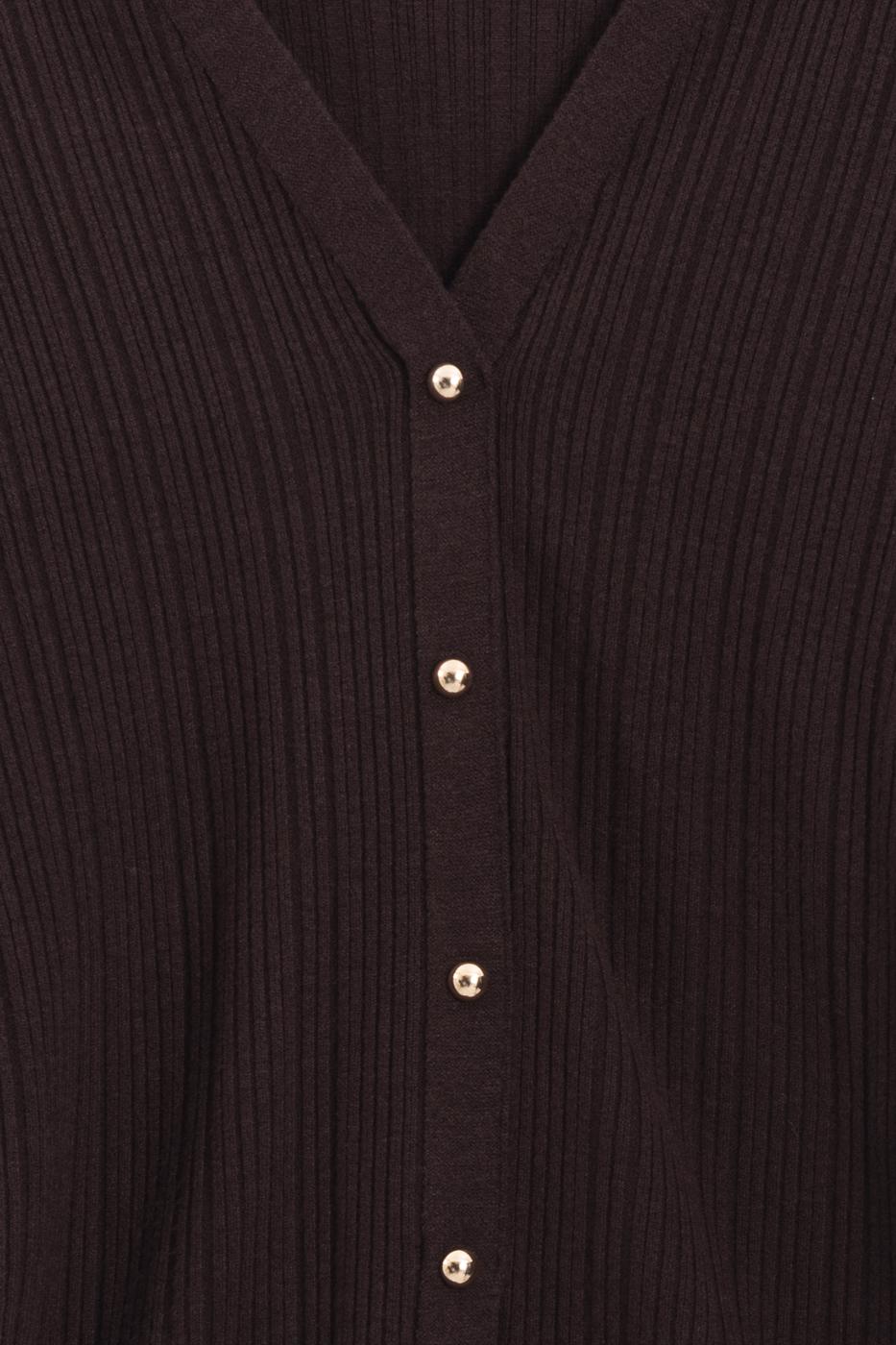 Ribbed Knit Top Brown