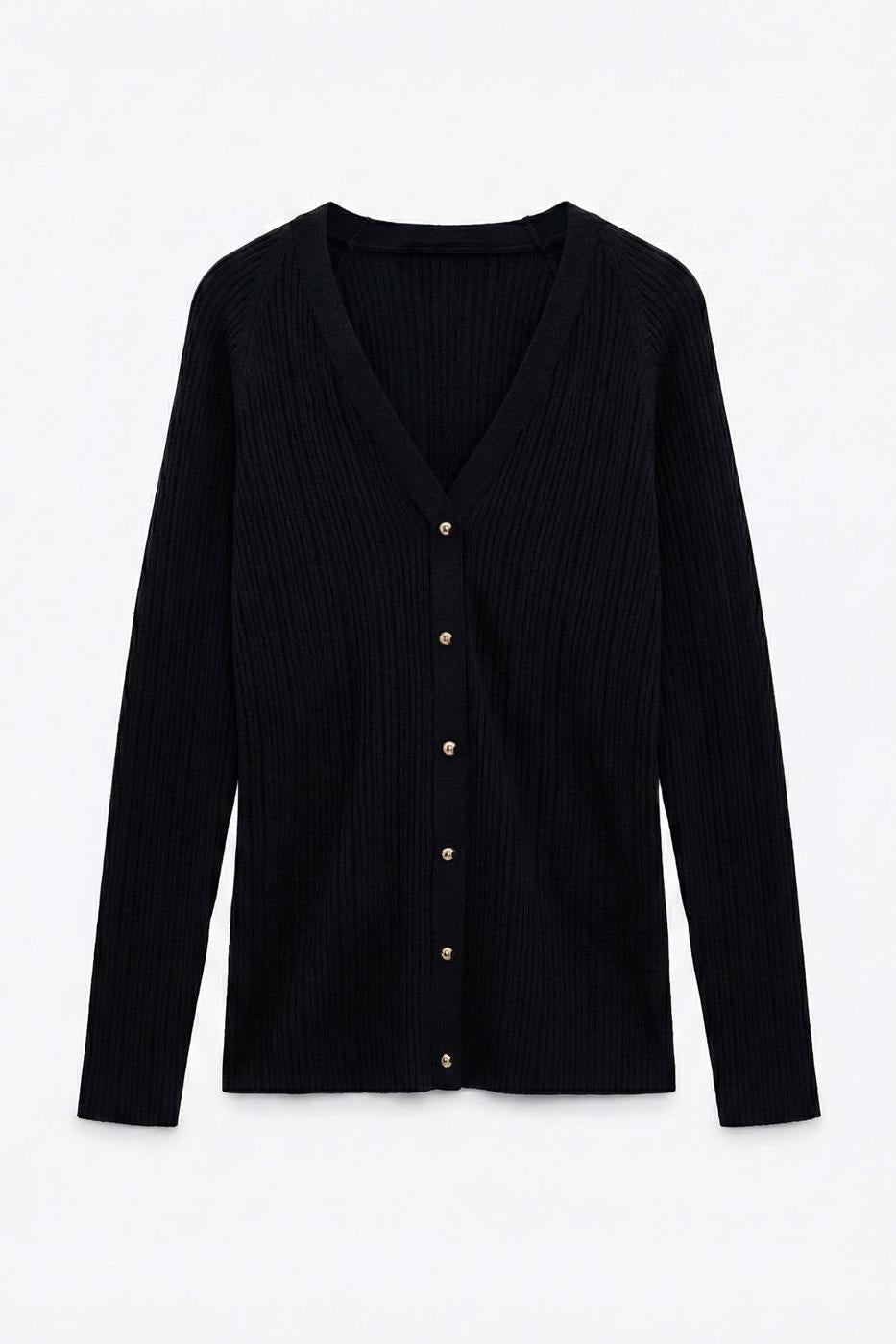 Ribbed Knit Top Black