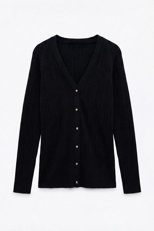 Ribbed Knit Top Black