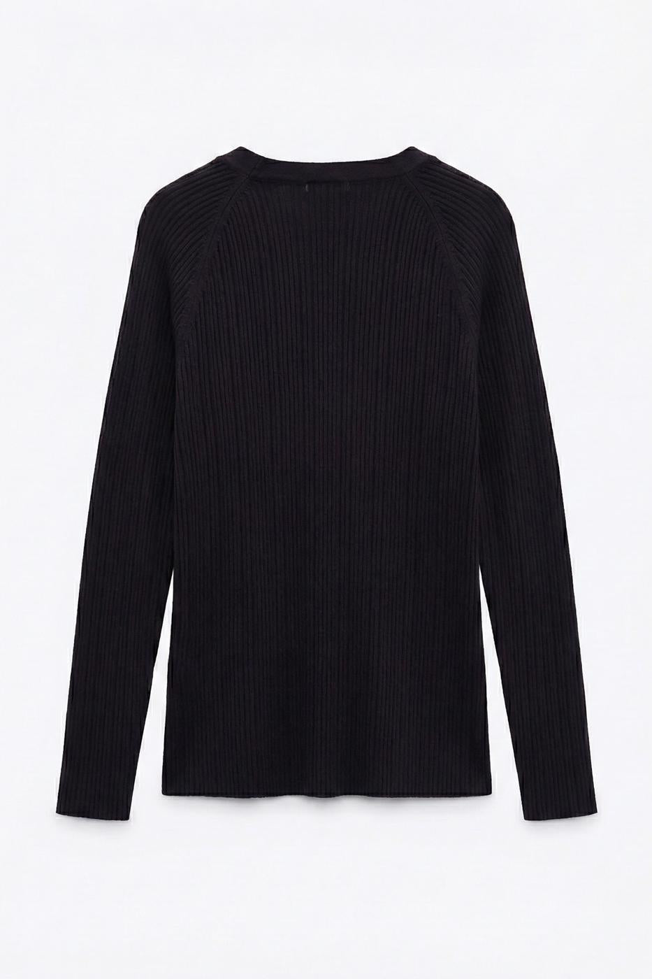 Ribbed Knit Top Black