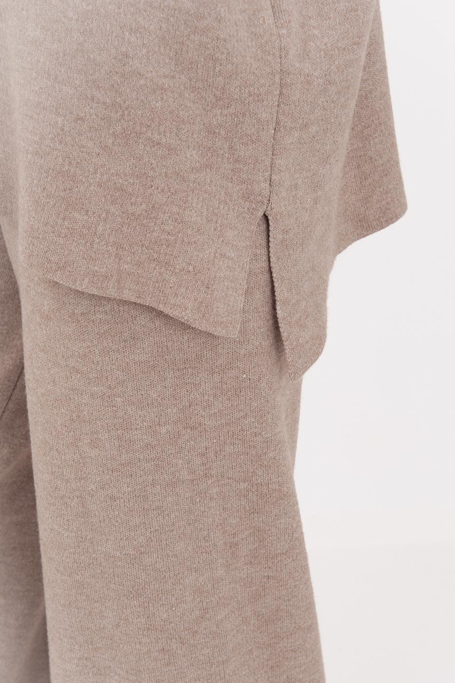 Oversize Knitted Sweater with High Collar Detail