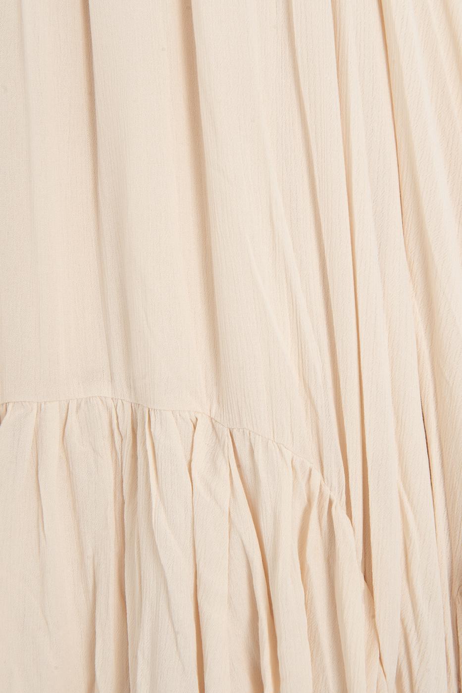 Handkerchief Skirt Detail Midi Skirt Beige
