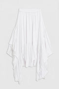 Handkerchief Skirt Detail Midi Skirt White