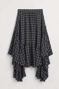 Handkerchief Skirt Detail Midi Skirt Green