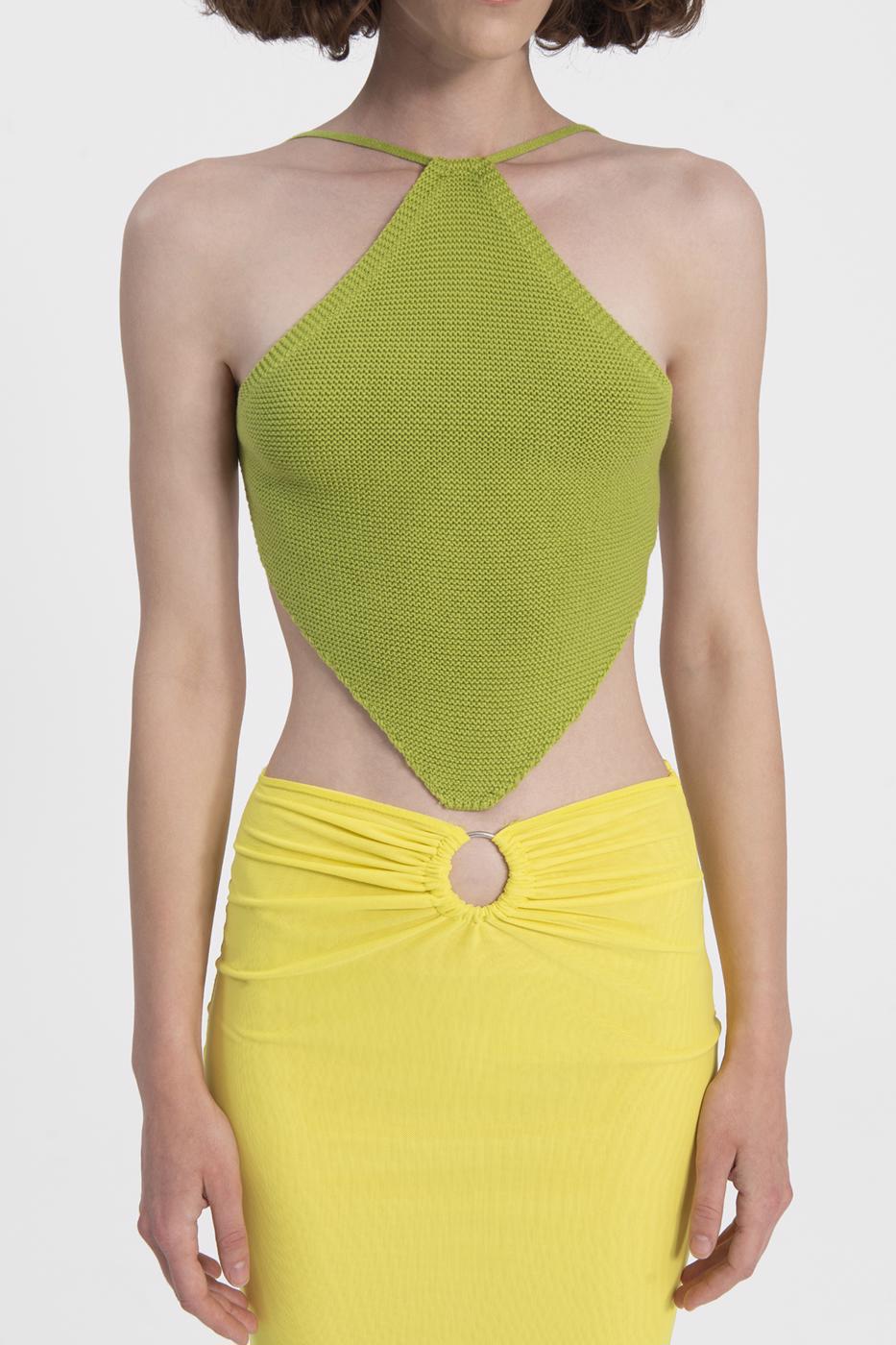Handkerchief hem knitted bustier