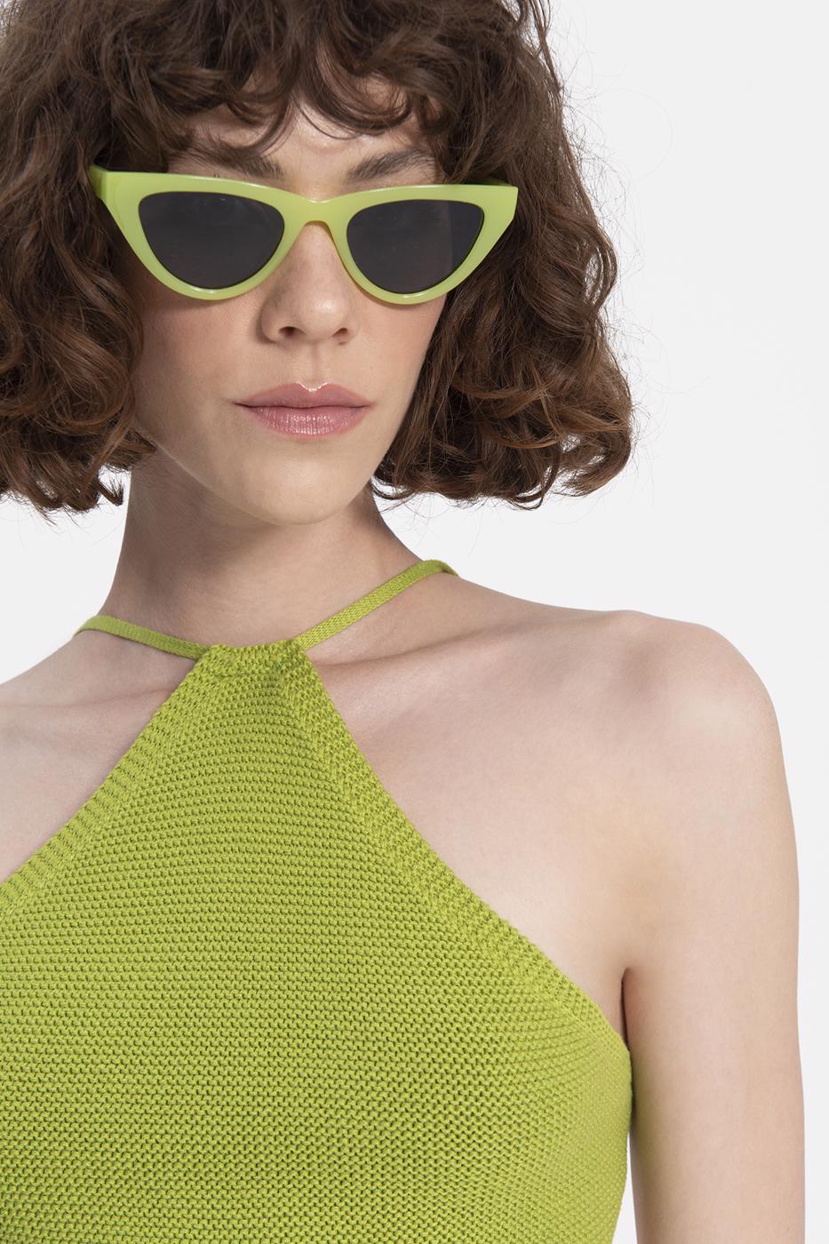 Handkerchief hem knitted bustier