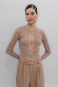 Metal Zipper Knit Top