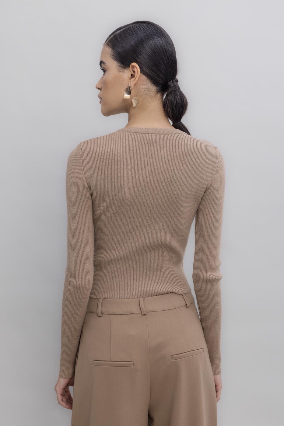 Metal Zipper Knit Top