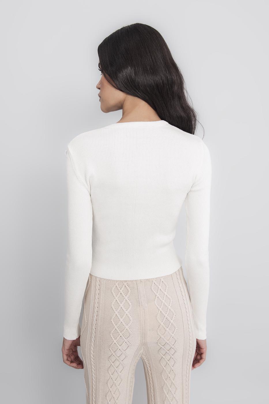 Metal Zipper Knit Top
