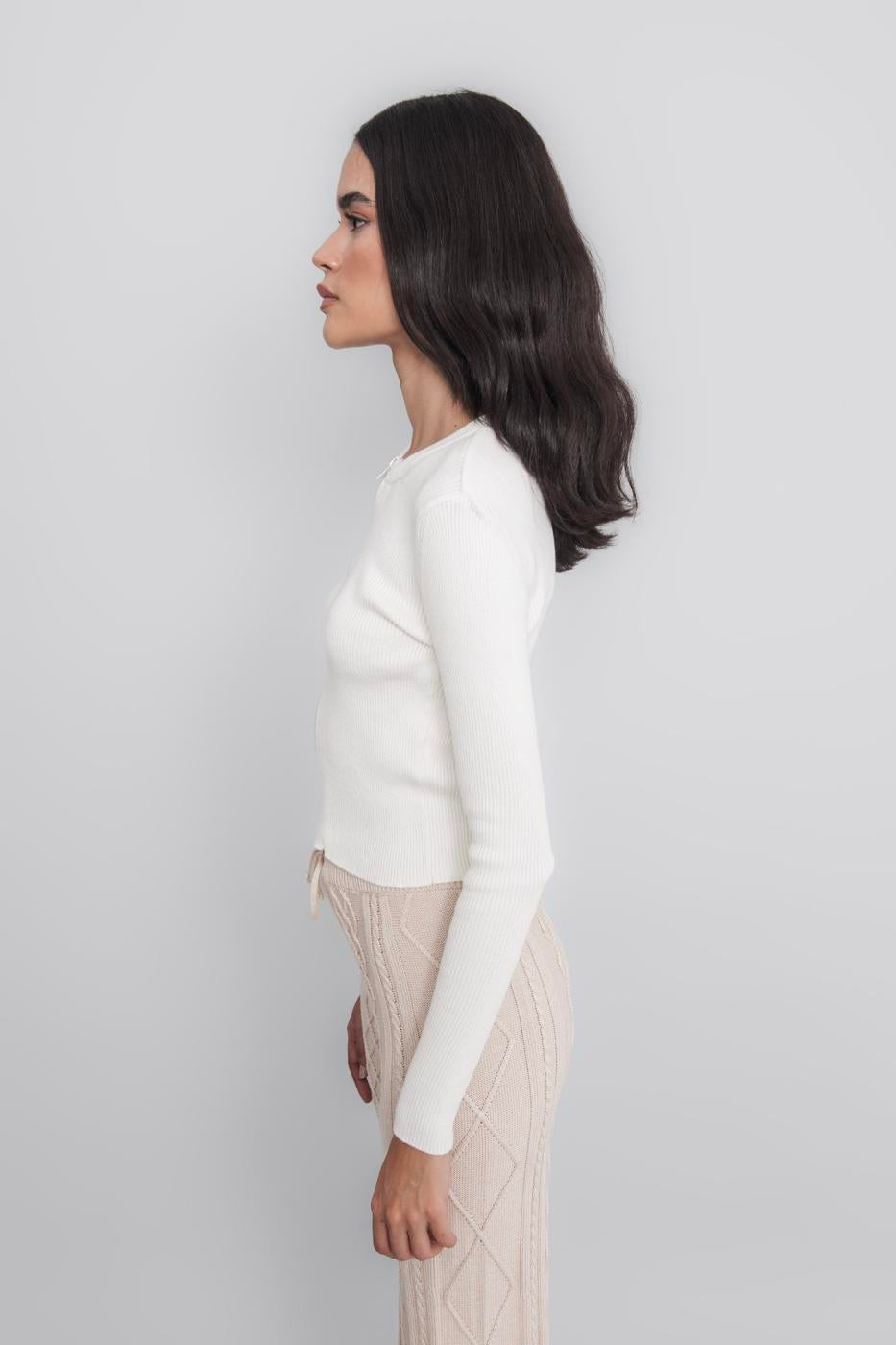 Metal Zipper Knit Top