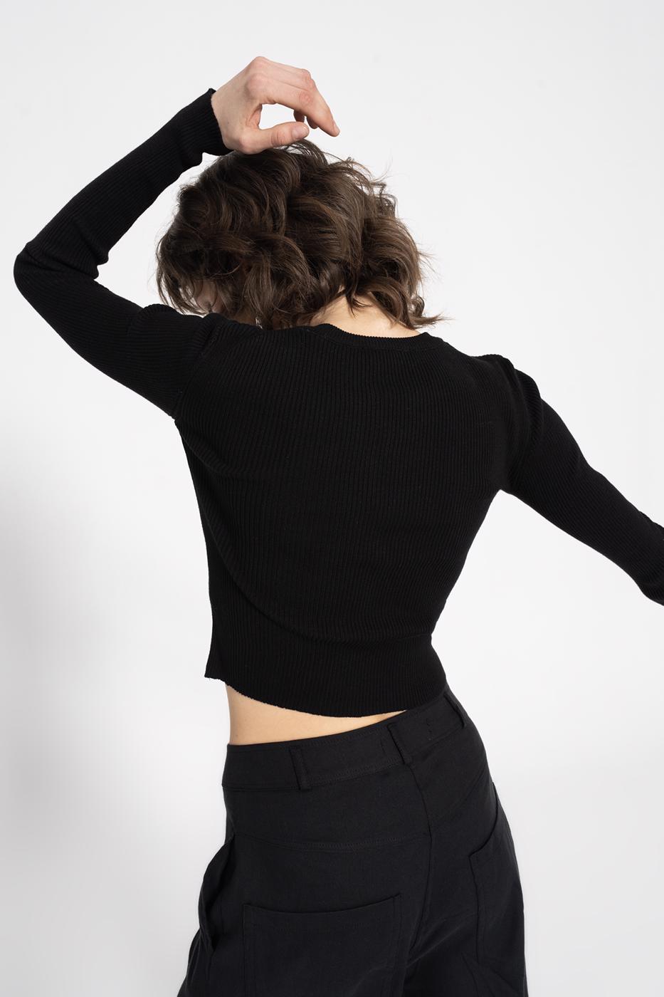 Metal Zipper Knit Top