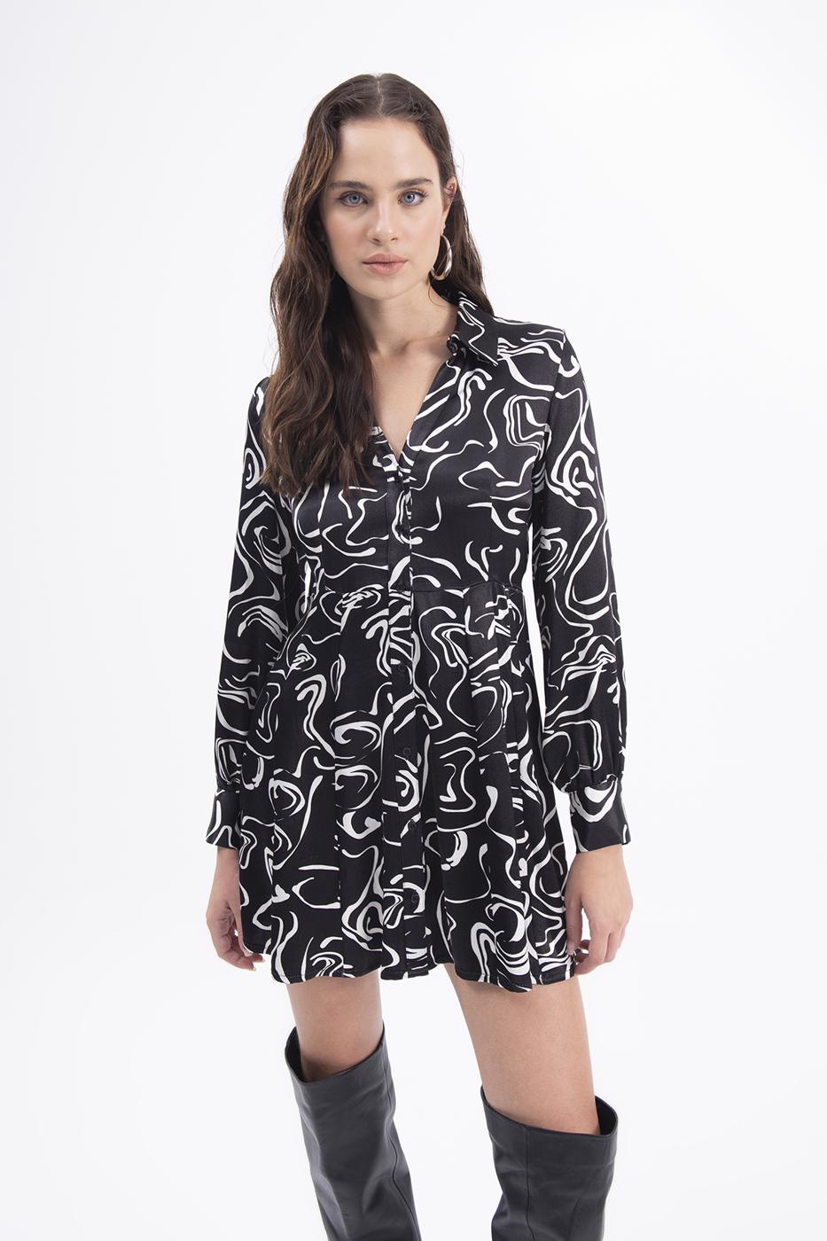 Mini shirt dress Black