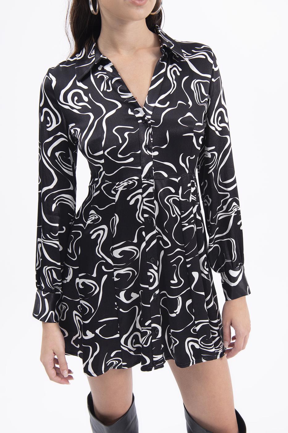 Mini shirt dress Black