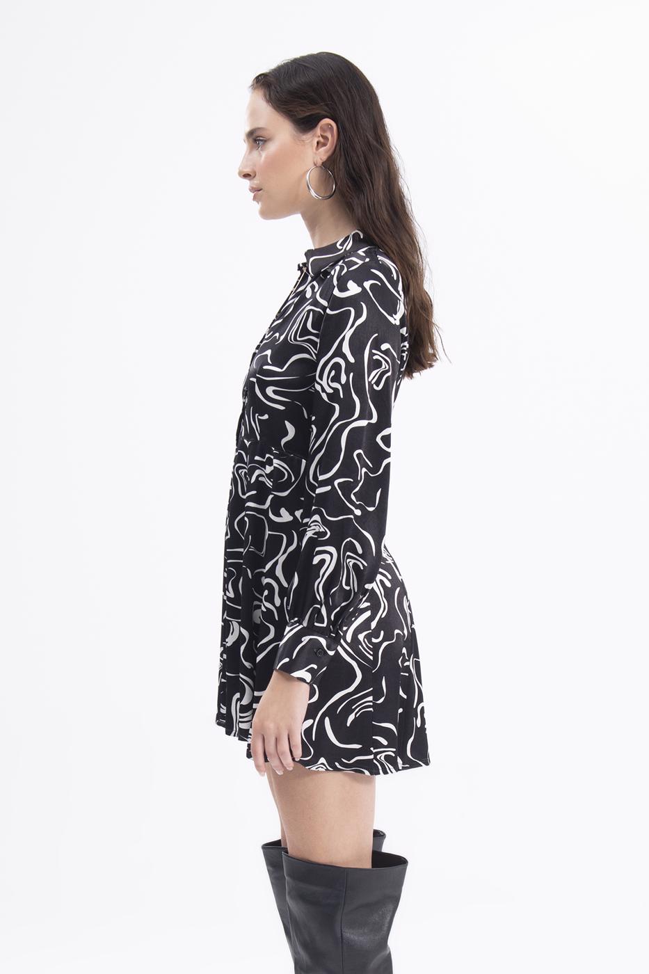 Mini shirt dress Black