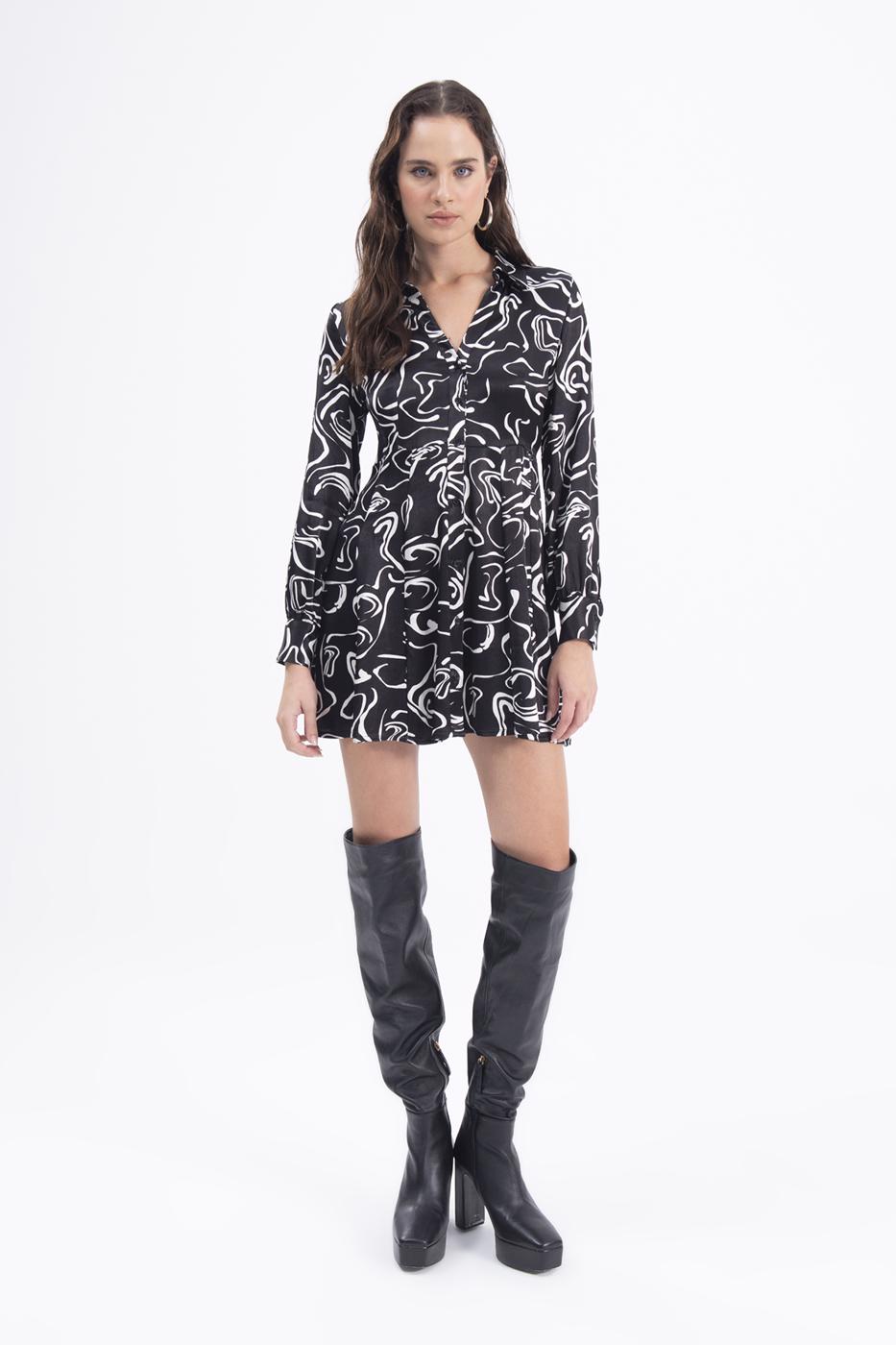 Mini shirt dress Black