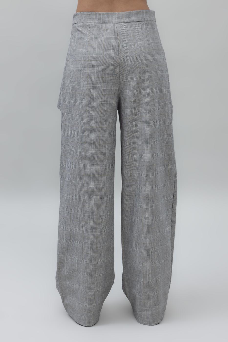 Skirt Detailed Palazzo Pants Grey