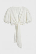 Modal Tie Detailed Crop Blouse Off whıte