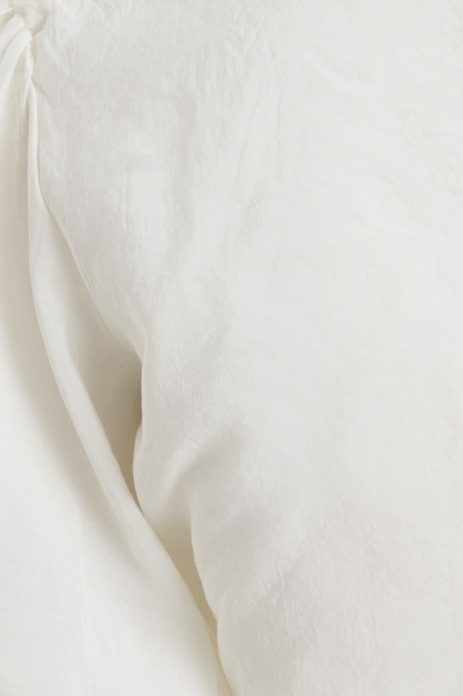 Modal Tie Detailed Crop Blouse Off whıte