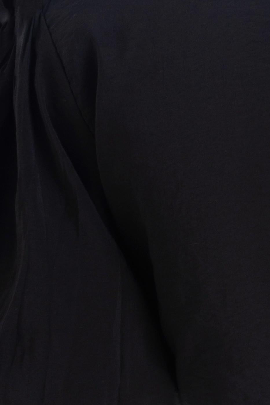 Modal Tie Detailed Crop Blouse Mat black
